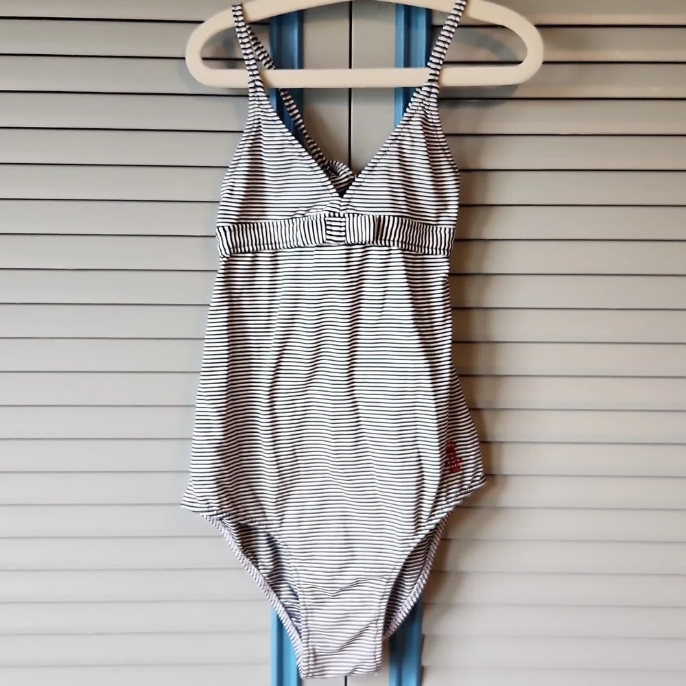 Jacadi Paris Navy & White Striped Swimsuit